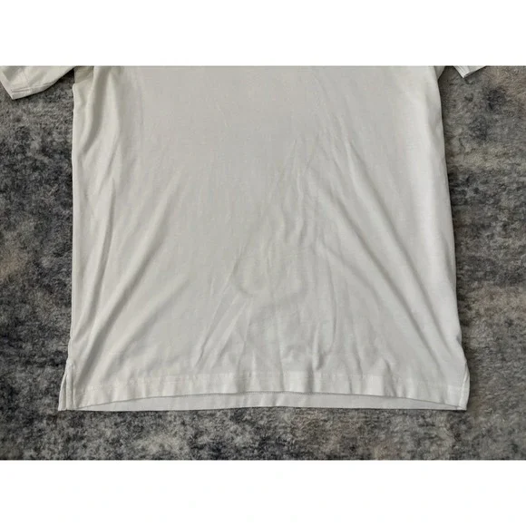 Travis Mathew Polo Shirt‎ Mens Medium White Striped Print Golf Short Sleeve Prep - Picture 4 of 11